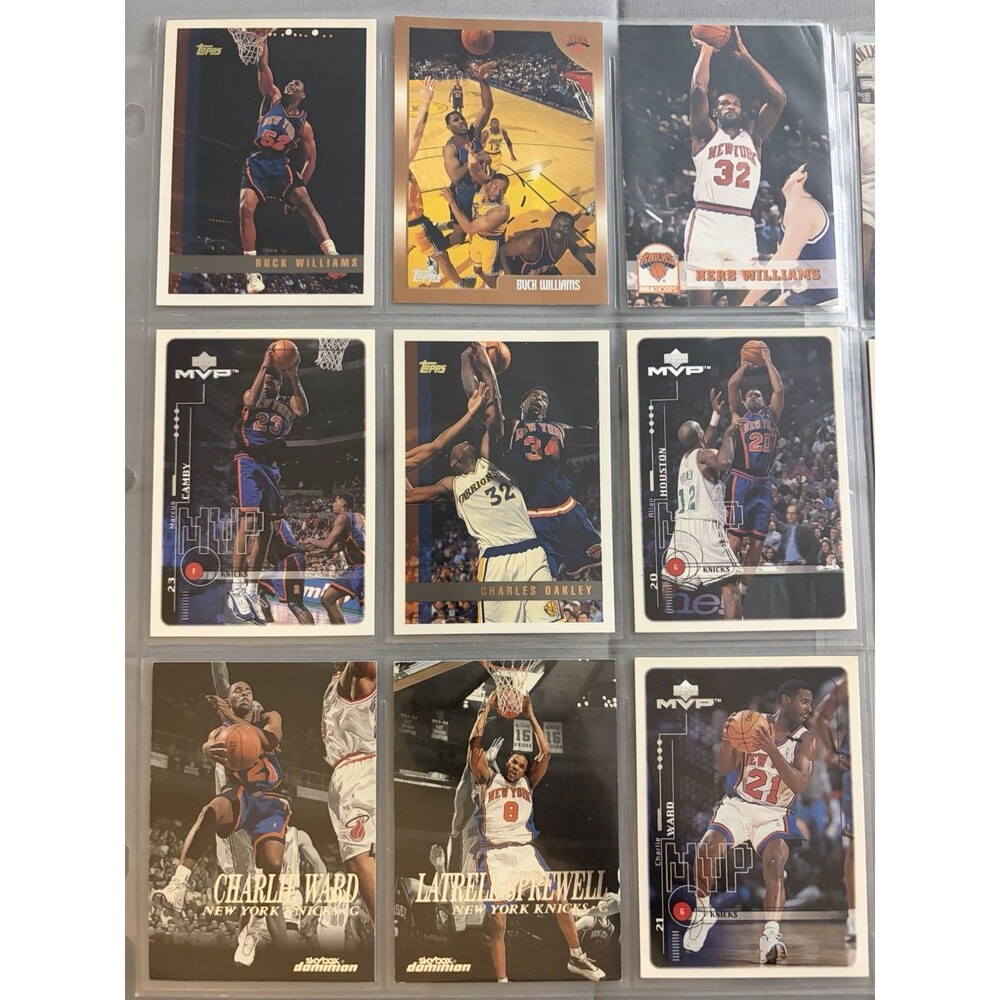18 Card New York Knicks Lot Ewing Sprewell Houston Camby Oakley 90s